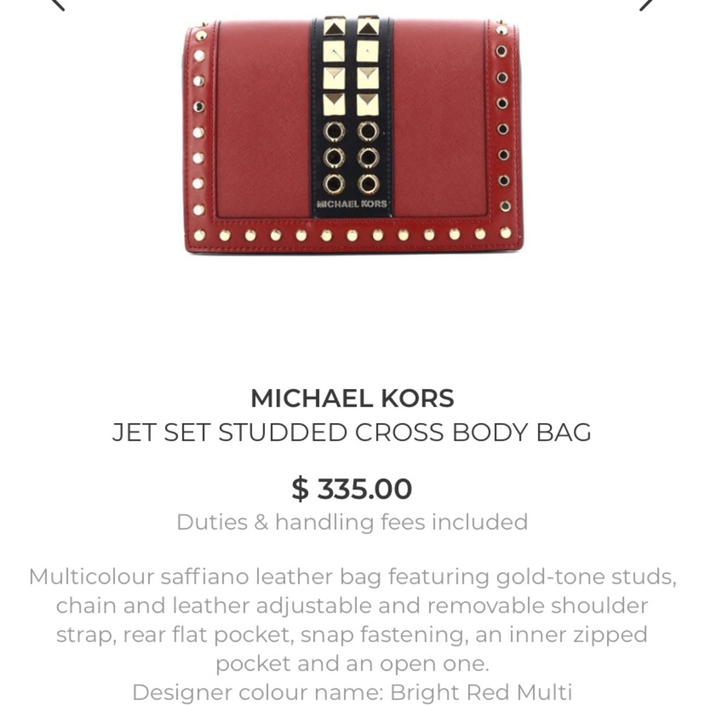 Michael Kors studded cross body brand new